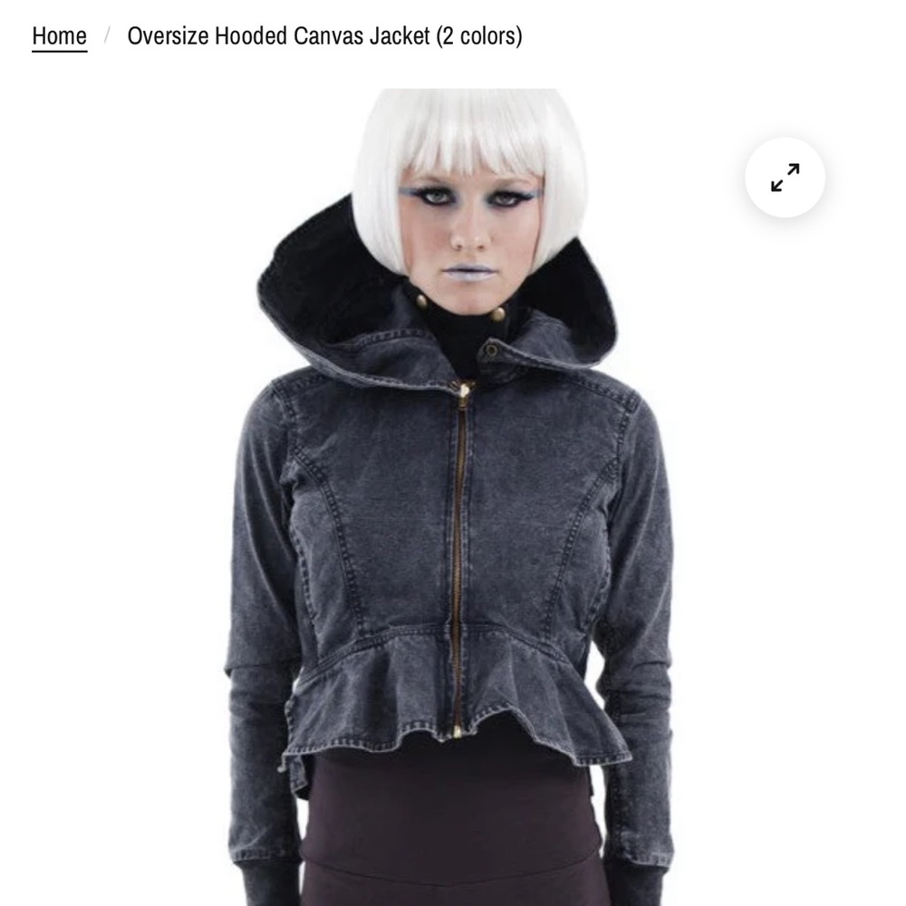 KAYO ANIME CLOTHING black oversized hooded canvas jacket  SOLd OUT